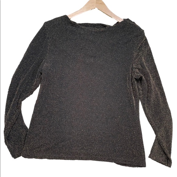 Carroll Reed Gold Shiny Holiday Christmas New Years Top Women Size M/L - Picture 8 of 8